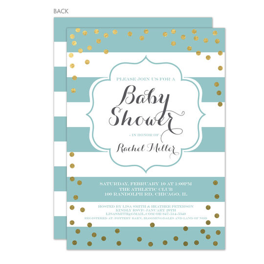 Lagoon Confetti Baby Shower Invitations